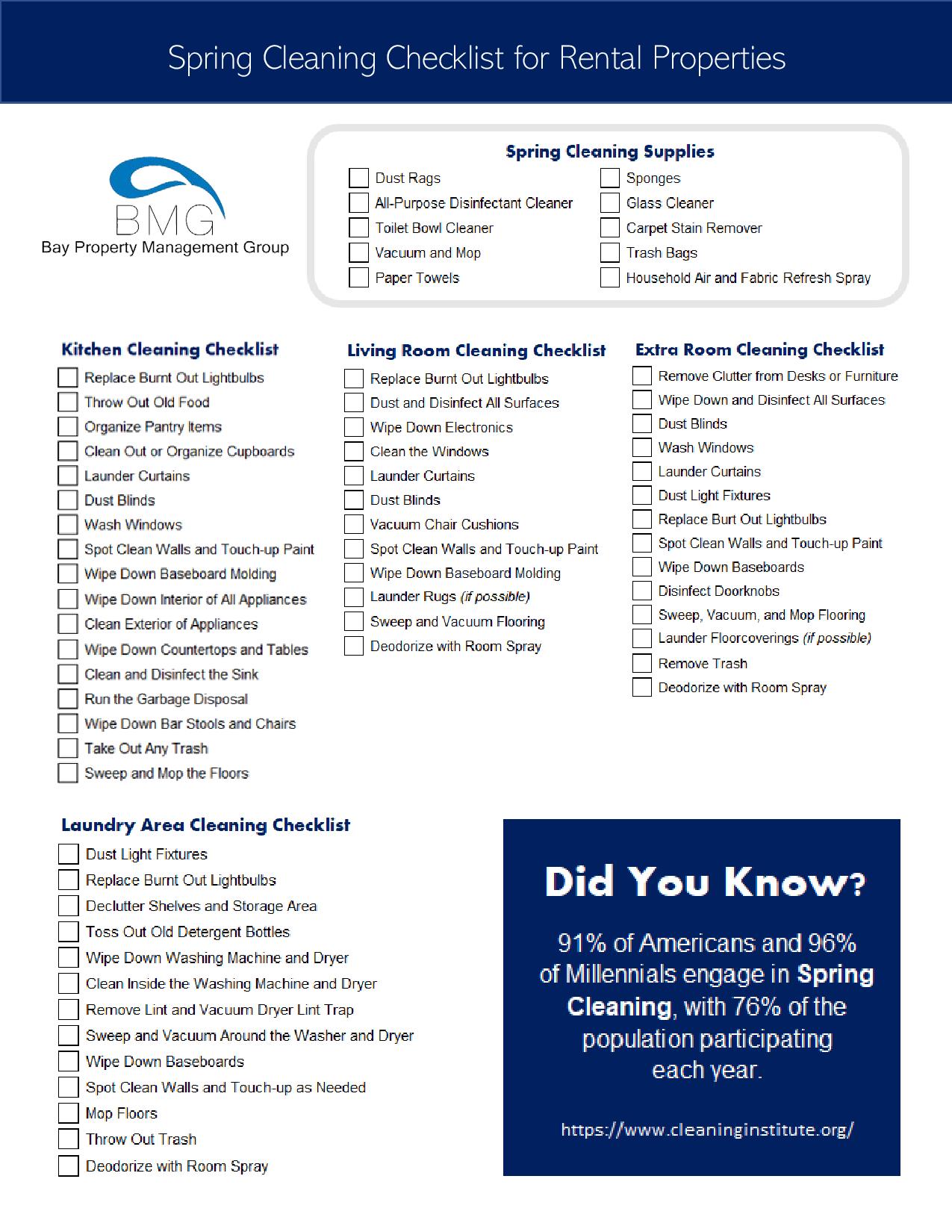Apartment Cleaning Checklist - Keeping Your Rental Clean
