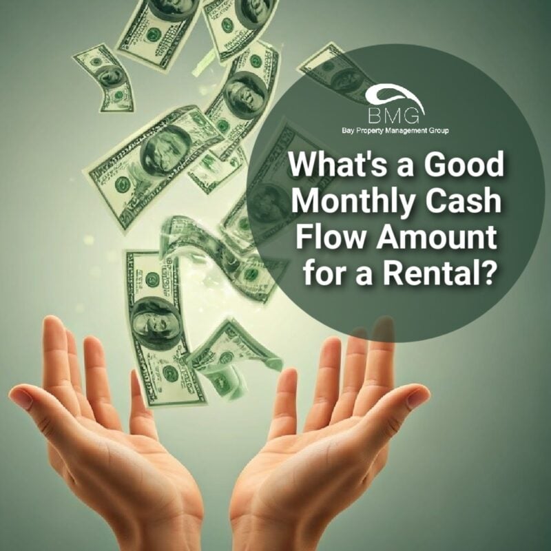 Open hands catching money representing cash flow for a rental.
