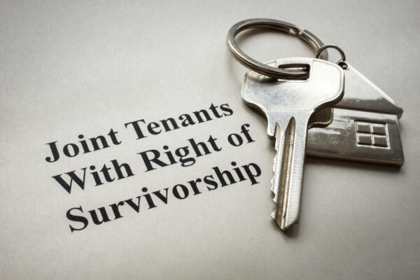 Key lie on paper with mark Joint tenants with right of survivorship.